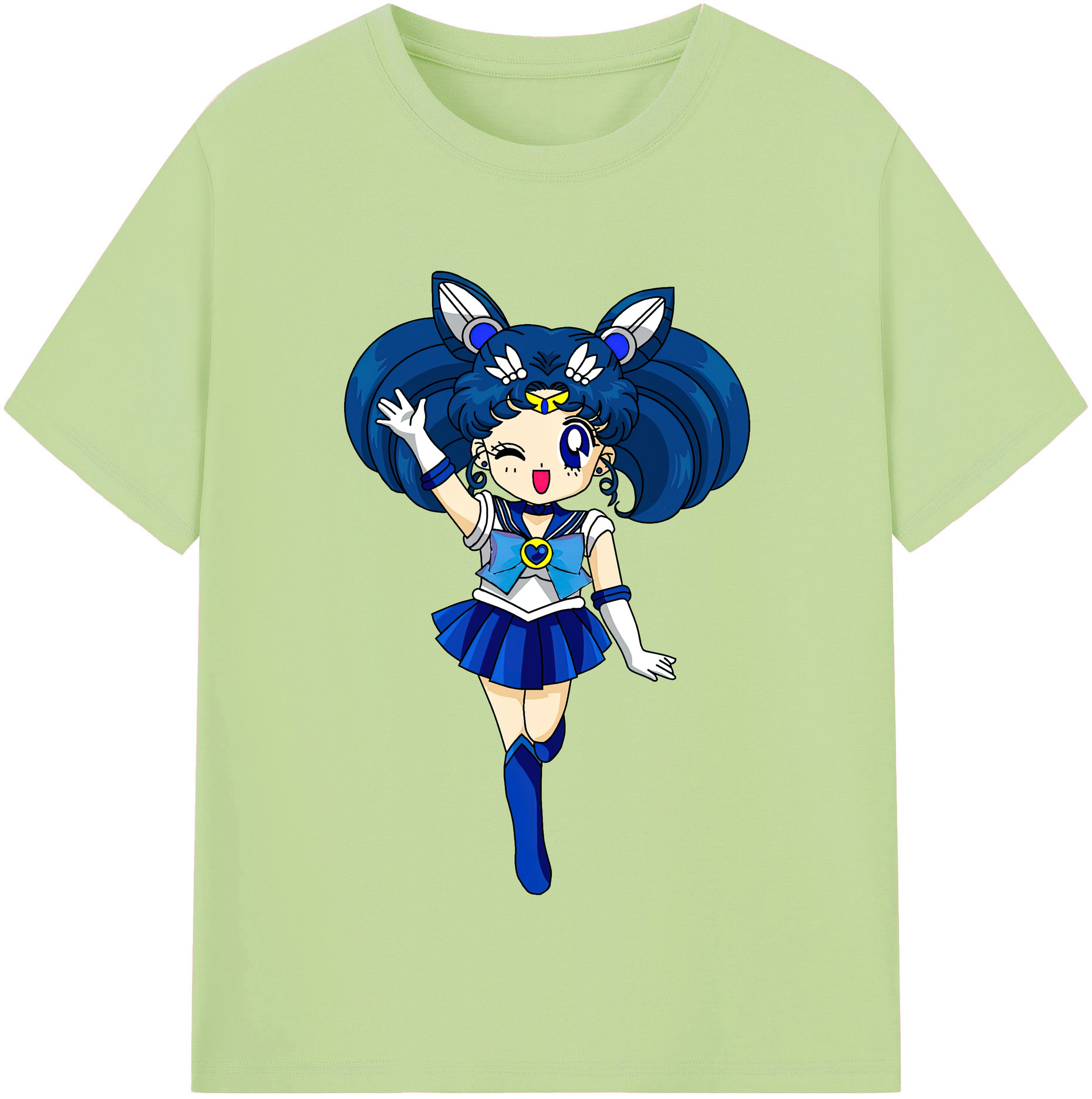 （画像用） 美少女戦士セーラームーン 水野 亜美 みずの あみ Sailor Moon Mizuno Ami 綿100％半袖Tシャツ（フロントプリント）